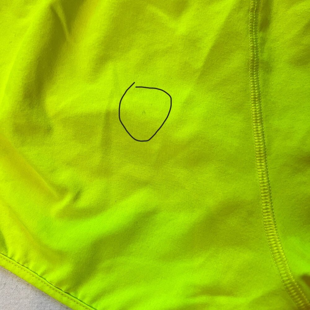 Lululemon Neon Yellow Hi Low Shorts Women Size Small - Picture 9 of 11